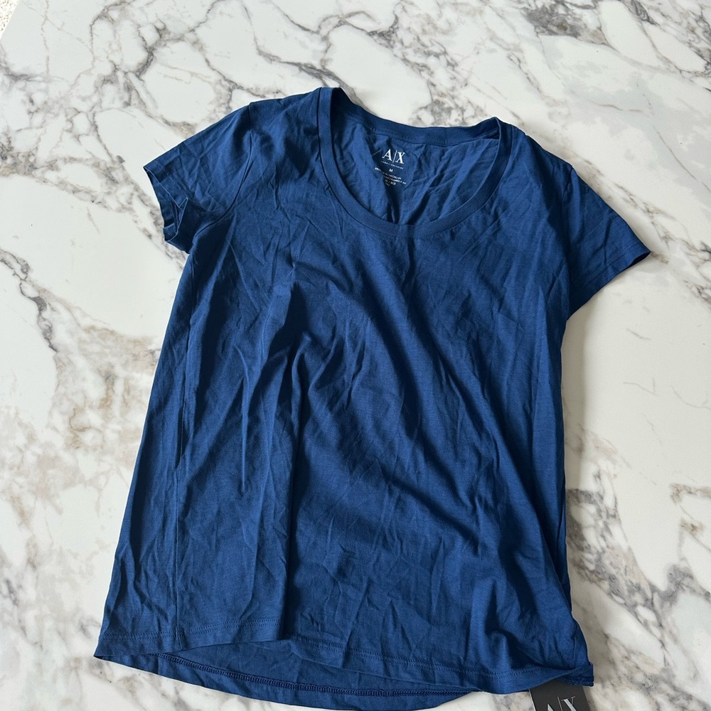 A/X Armani Exchange Blue Fitted Short Sleeve Tee